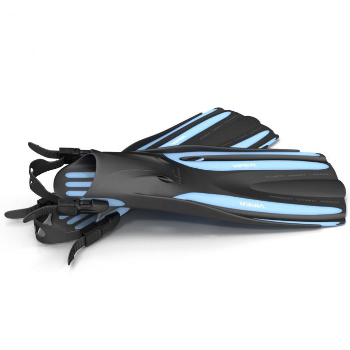 3D model Oceanic Viper Fins Blue 2