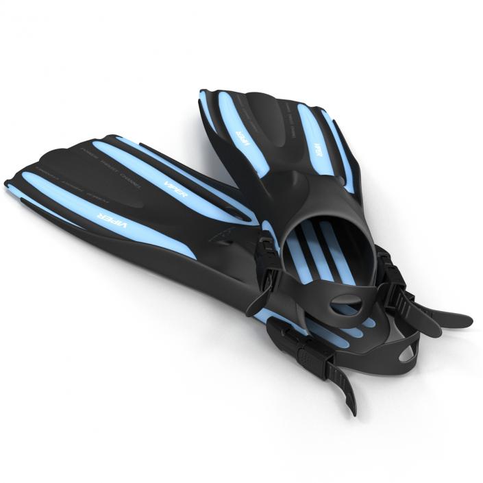 3D model Oceanic Viper Fins Blue 2