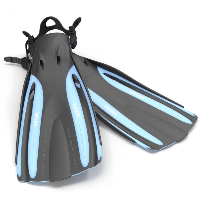 3D model Oceanic Viper Fins Blue 2