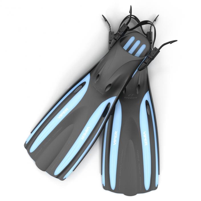 3D model Oceanic Viper Fins Blue 2