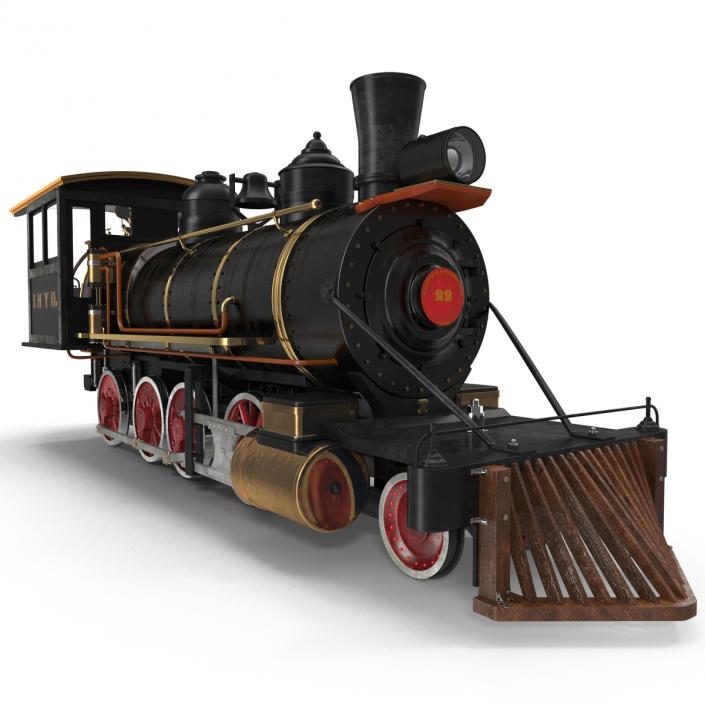 Steam Train Locomotive 4 3D model