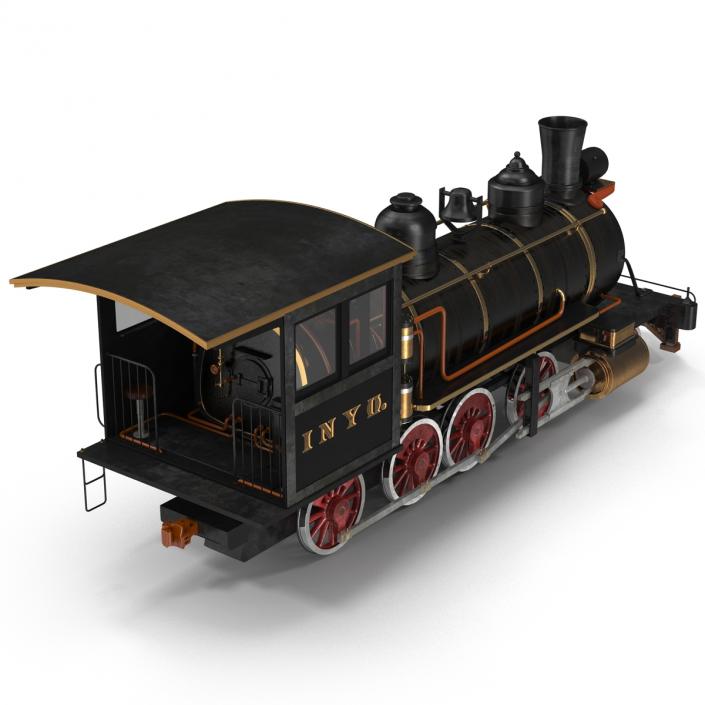 Steam Train Locomotive 4 3D model