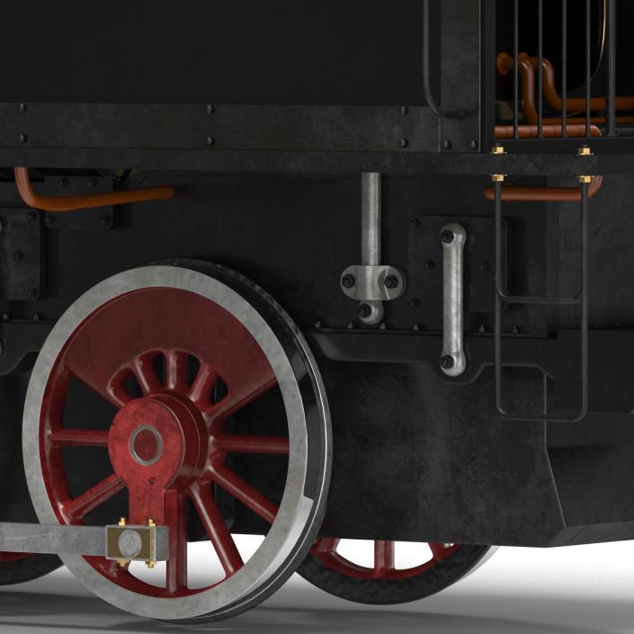 Steam Train Locomotive 4 3D model