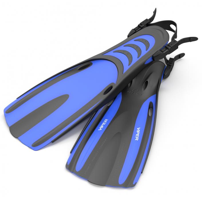 3D Oceanic Viper Fins Blue model