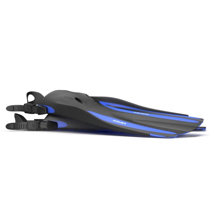 3D Oceanic Viper Fins Blue model