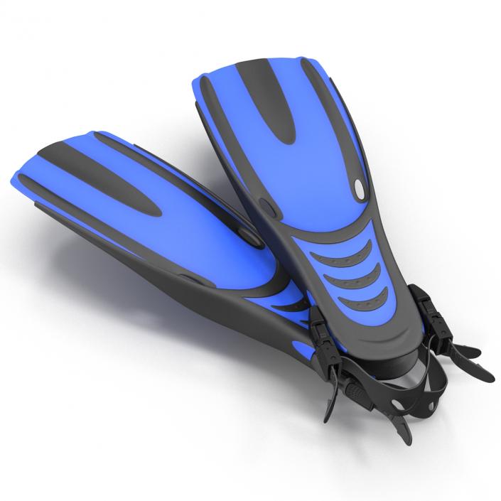 3D Oceanic Viper Fins Blue model