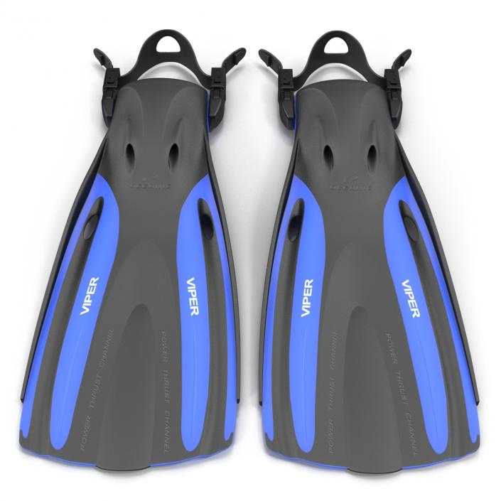 3D Oceanic Viper Fins Blue model