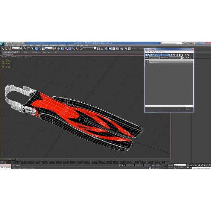 3D model Swim Fins 3 Red