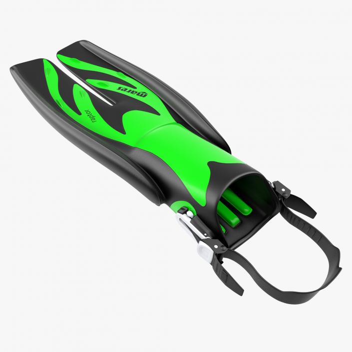 Swim Fins 3 Green 3D