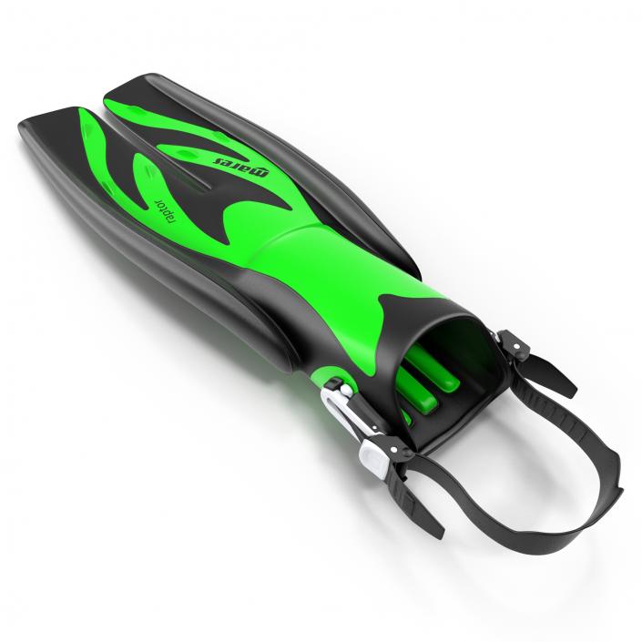 Swim Fins 3 Green 3D