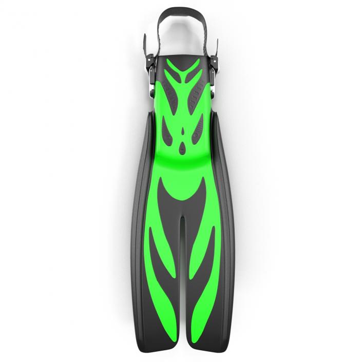 Swim Fins 3 Green 3D