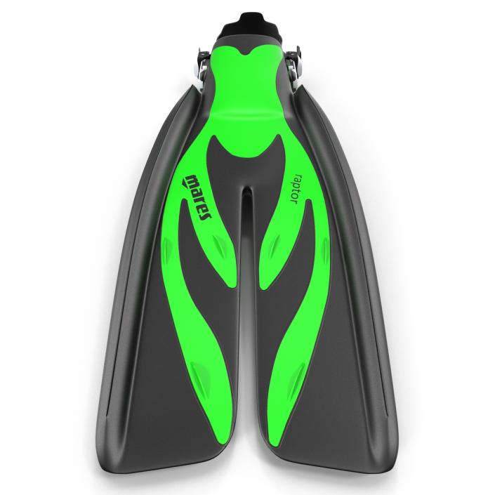 Swim Fins 3 Green 3D