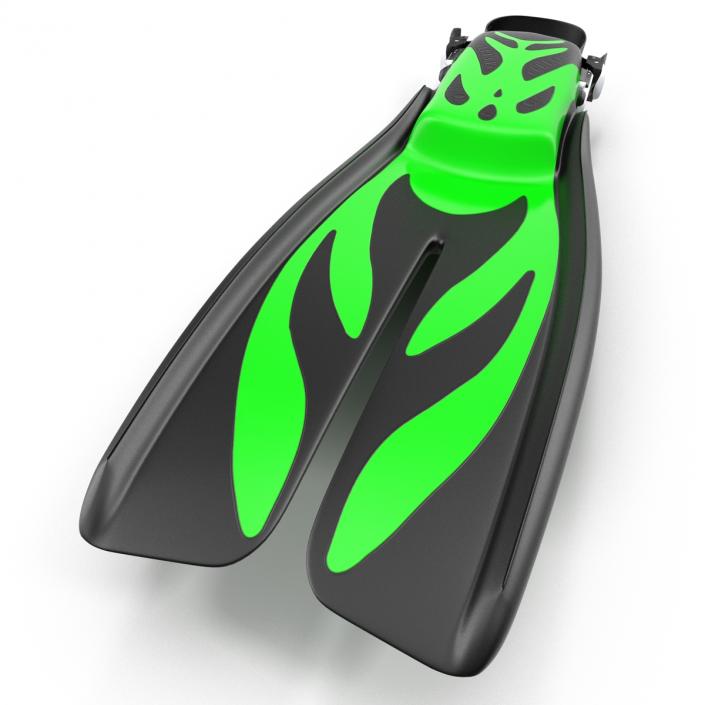 Swim Fins 3 Green 3D