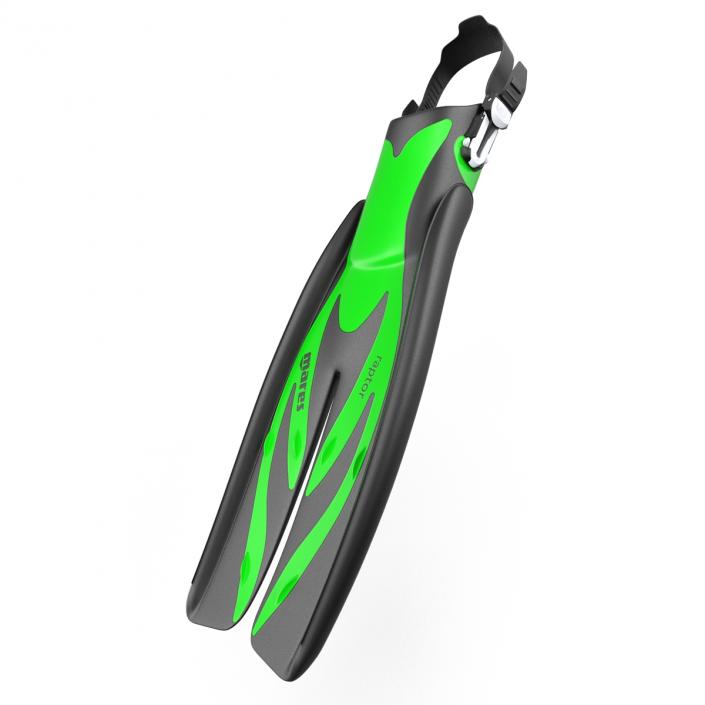 Swim Fins 3 Green 3D