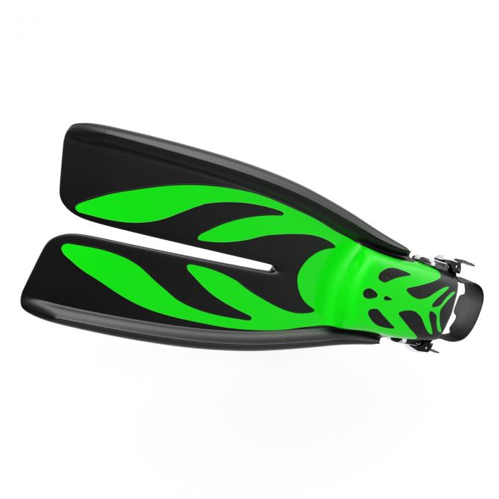 Swim Fins 3 Green 3D