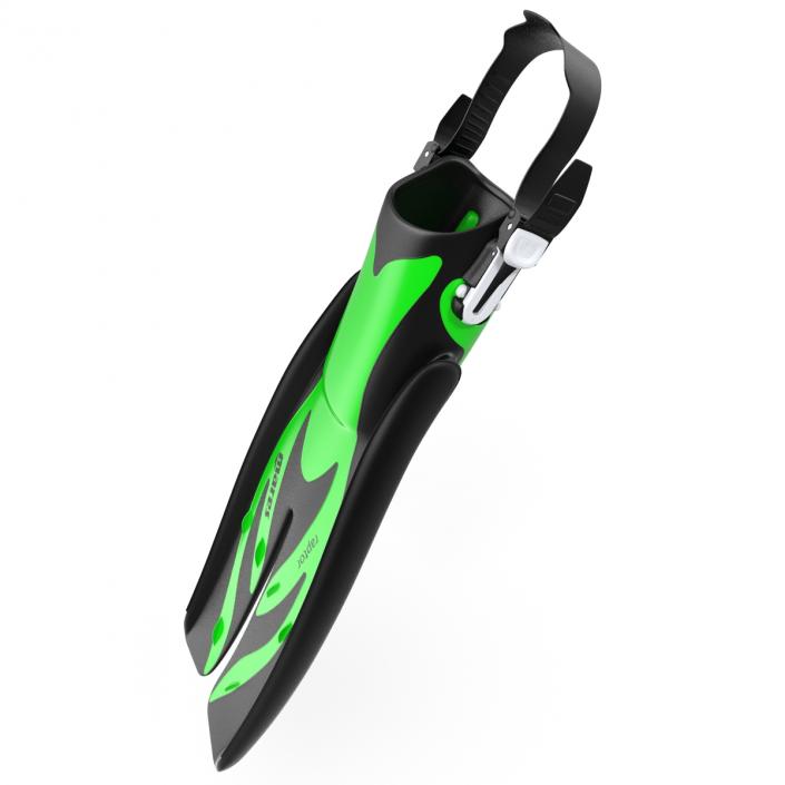 Swim Fins 3 Green 3D