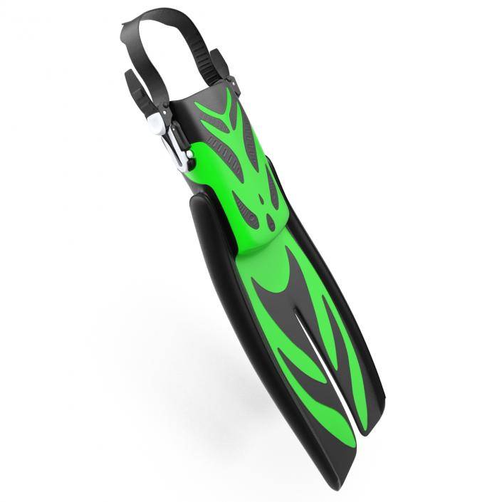 Swim Fins 3 Green 3D