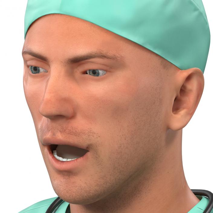 Male Surgeon Caucasian Rigged 3D model