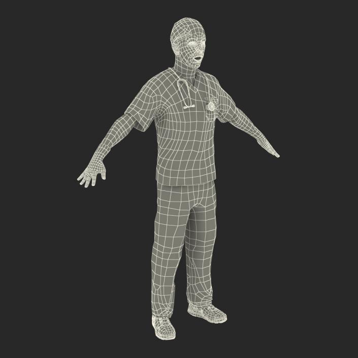 Male Surgeon Caucasian Rigged 3D model