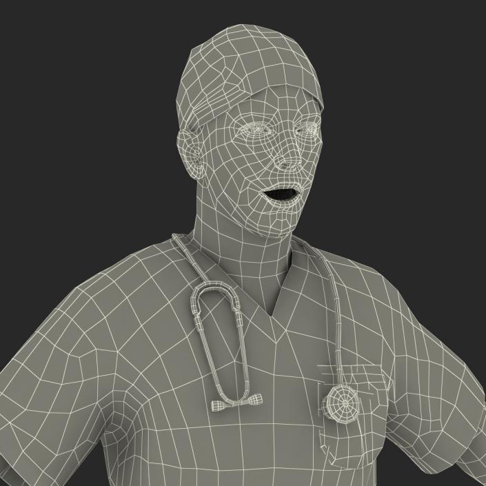 Male Surgeon Caucasian Rigged 3D model