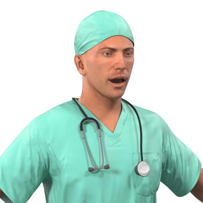 Male Surgeon Caucasian Rigged 3D model