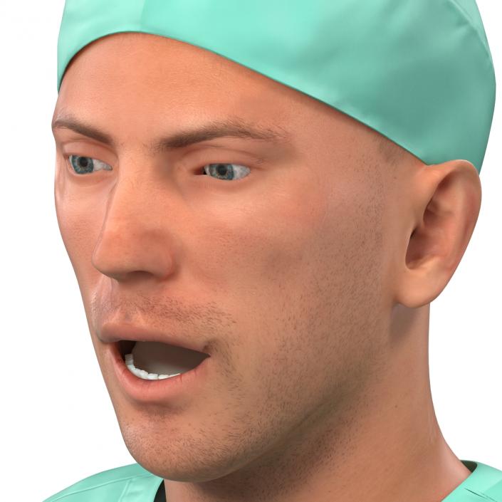 3D Male Surgeon Caucasian Rigged 2