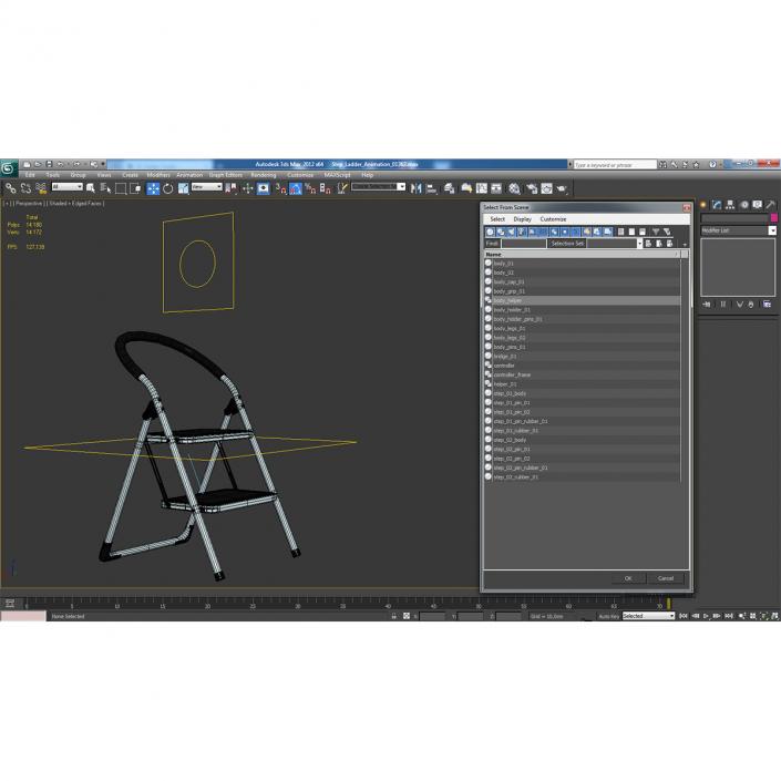 3D model Step Ladder 3 Rigged