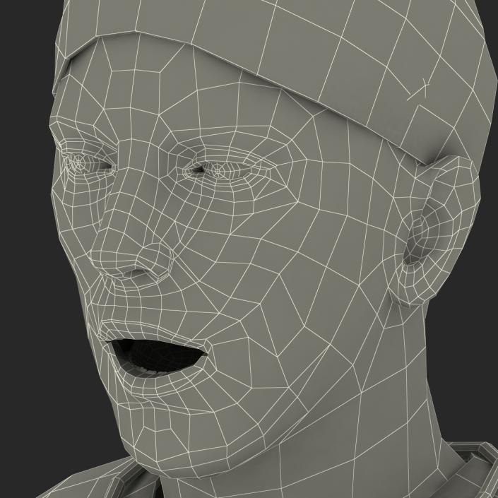 3D model Male Surgeon Caucasian Rigged with Blood