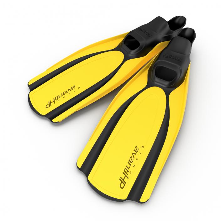 3D Swim Fins 2 Yellow model