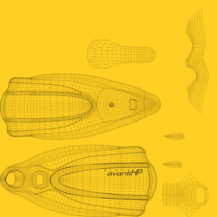 3D Swim Fins 2 Yellow model