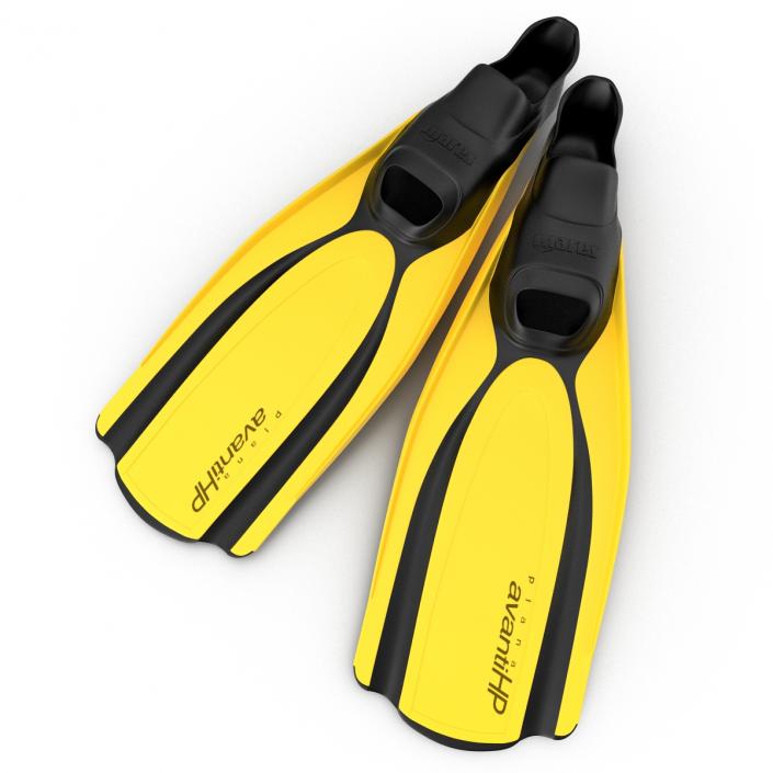 3D Swim Fins 2 Yellow model