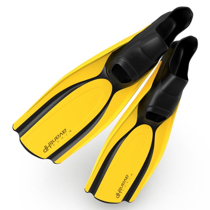 3D Swim Fins 2 Yellow model