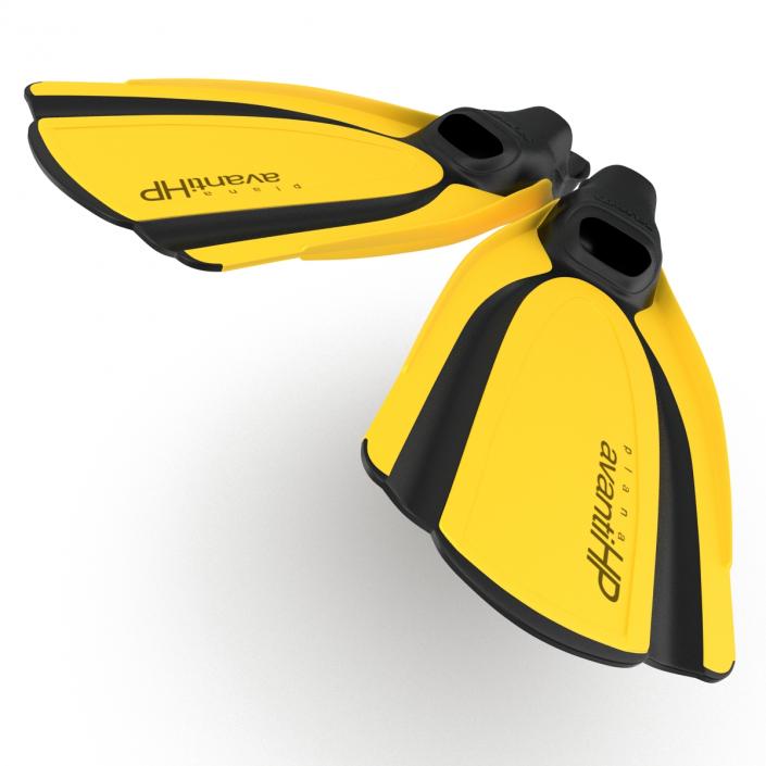 3D Swim Fins 2 Yellow model