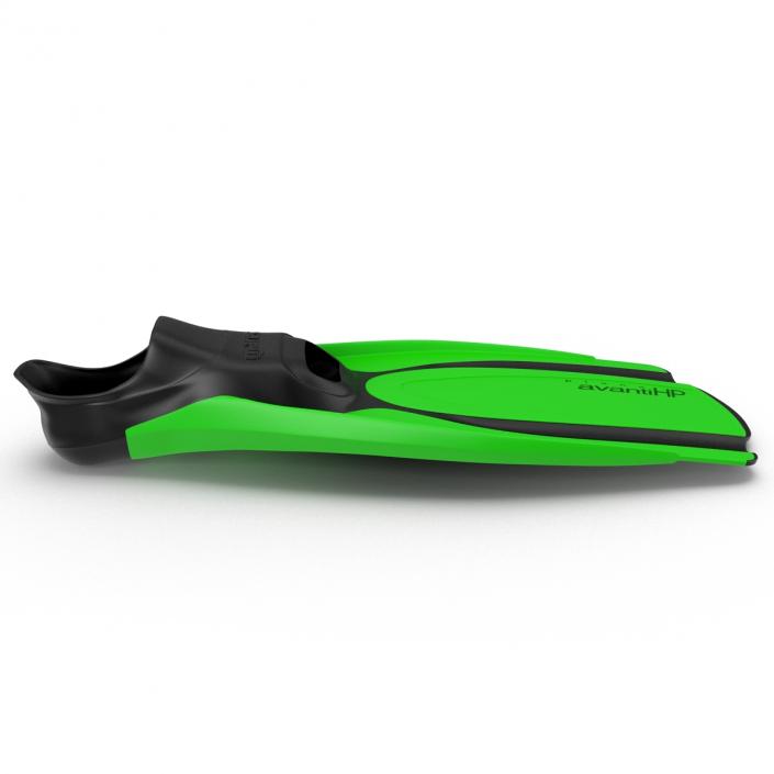 Swim Fins 2 Green 3D