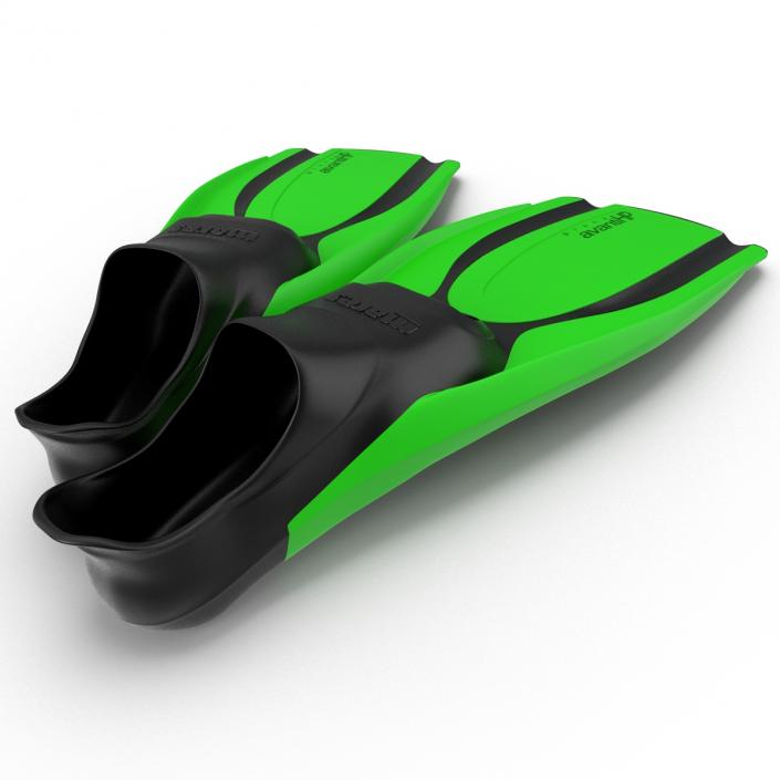 Swim Fins 2 Green 3D