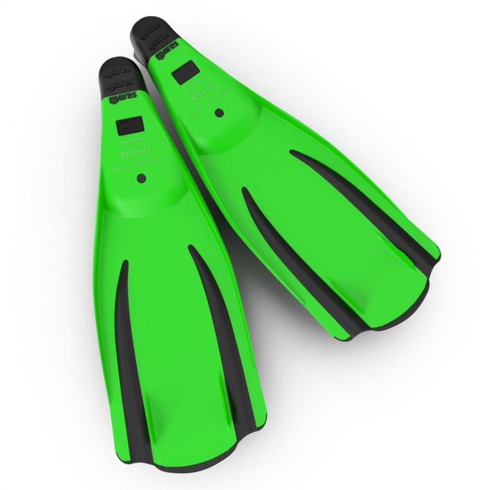 Swim Fins 2 Green 3D