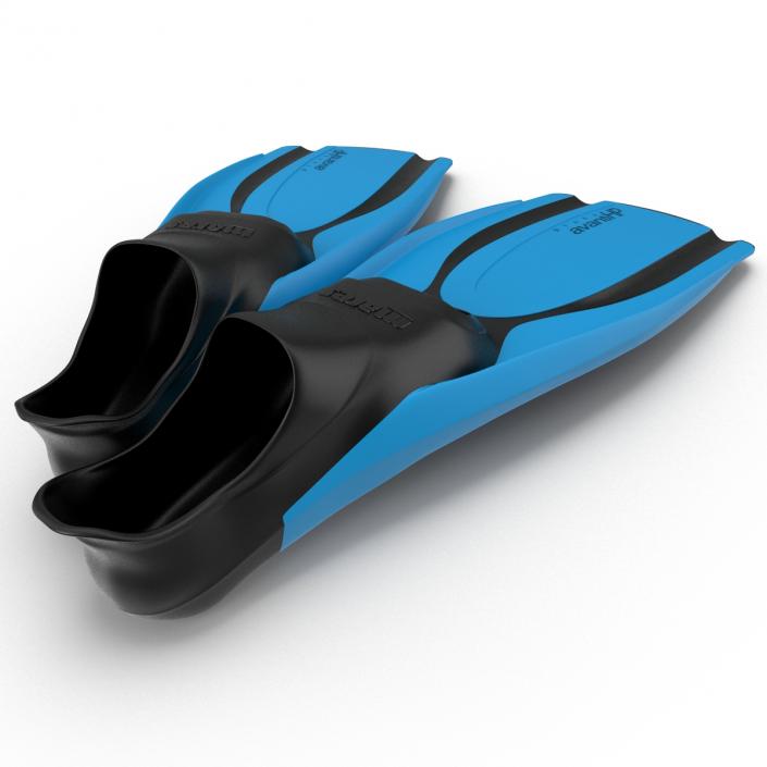 3D Swim Fins 2 Blue 2 model