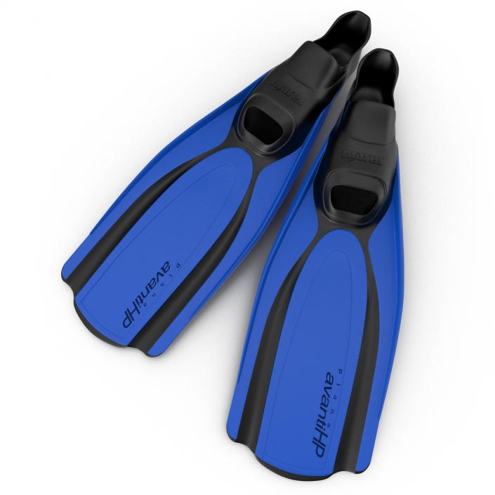 3D Swim Fins 2 Blue