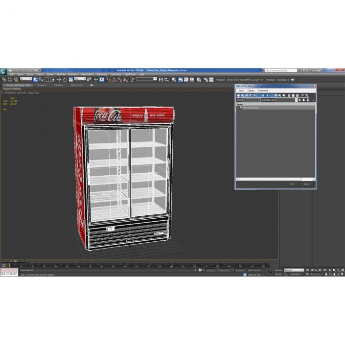 Coca Cola Double Door Display Refrigerator 3D