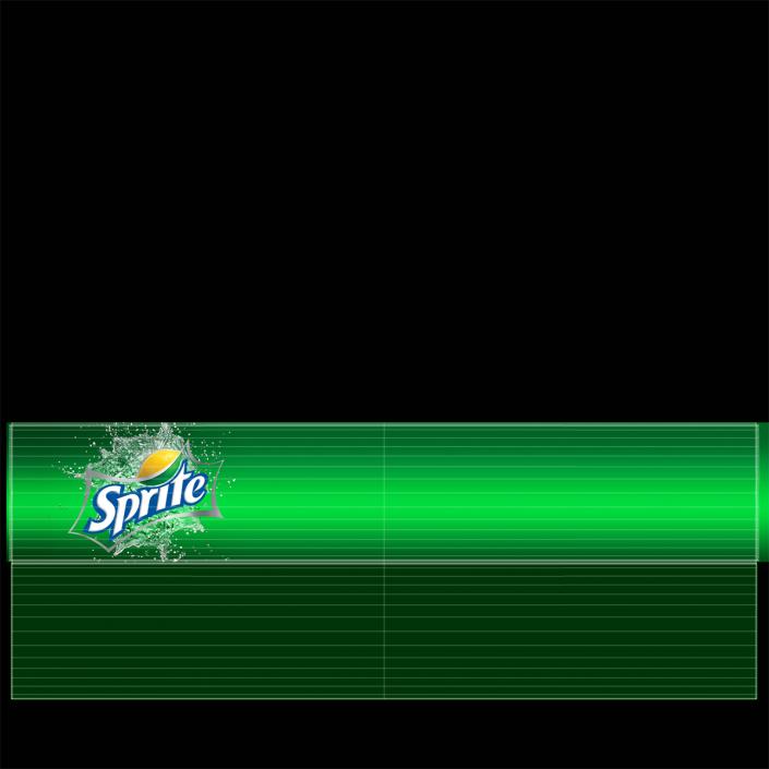 Sprite Double Door Display Refrigerator 3D model