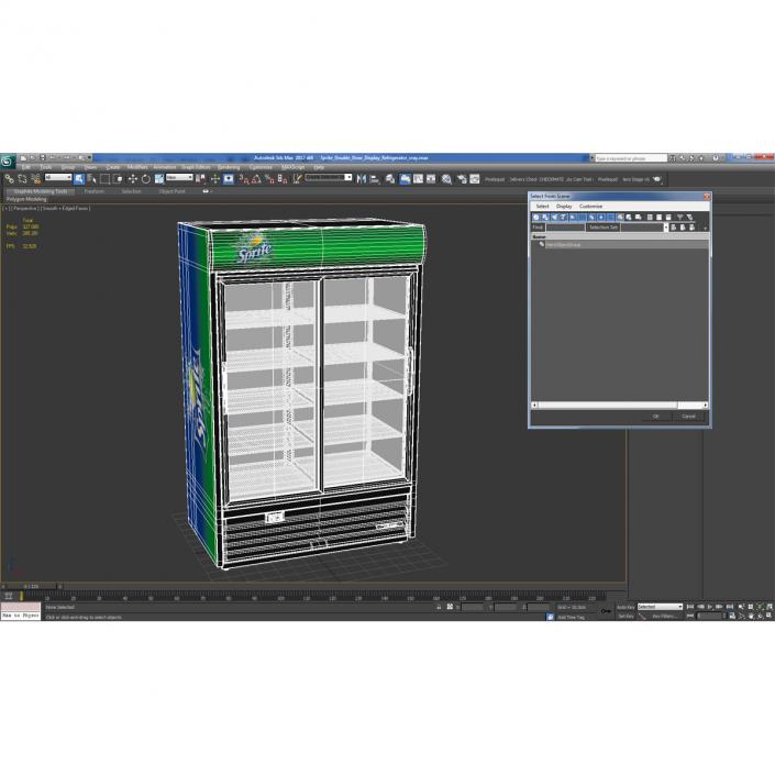 Sprite Double Door Display Refrigerator 3D model