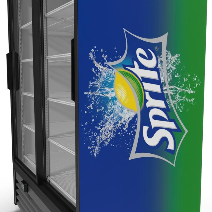 Sprite Double Door Display Refrigerator 3D model