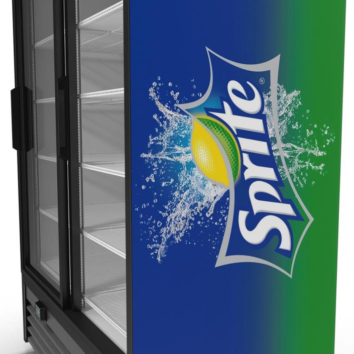 Sprite Double Door Display Refrigerator 3D model