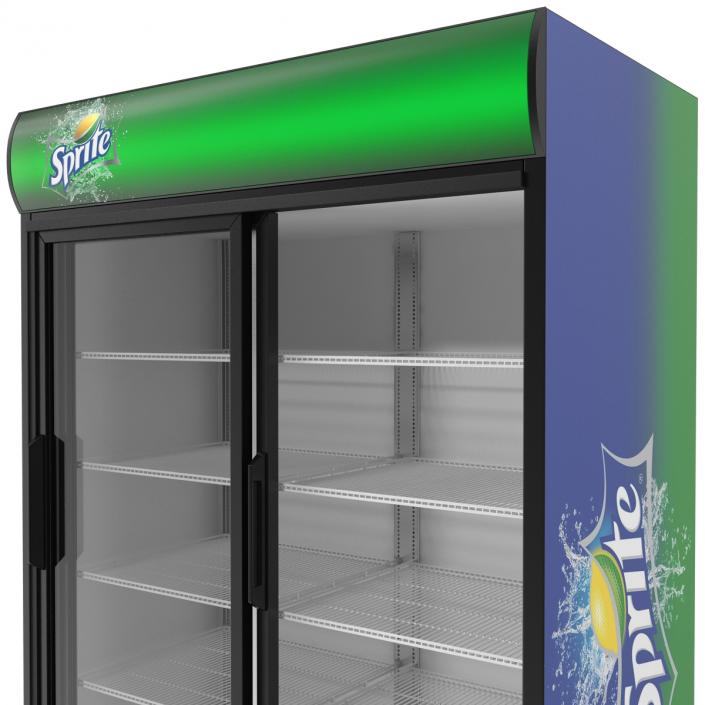 Sprite Double Door Display Refrigerator 3D model