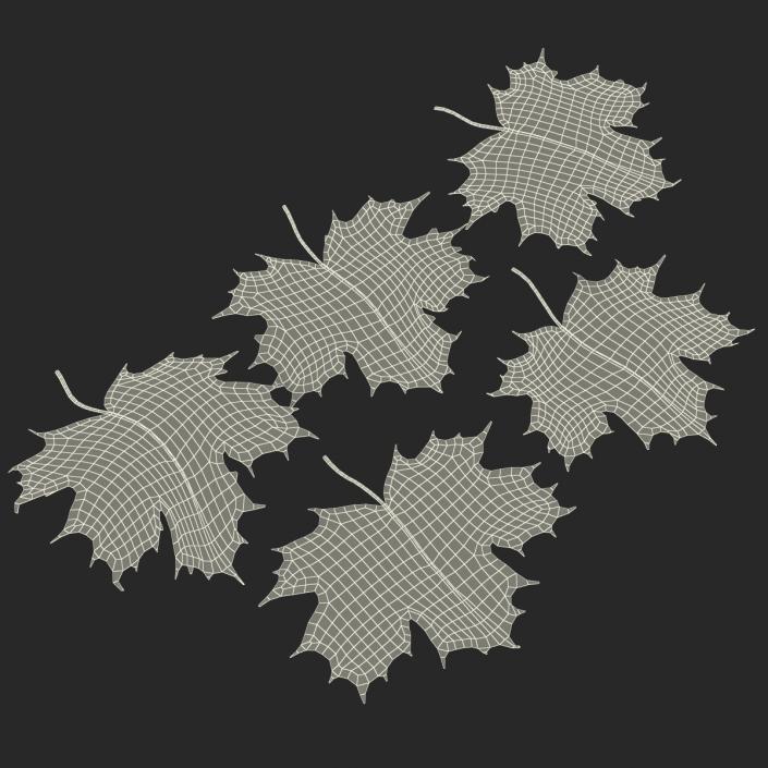 3D Green Maple Leaves model