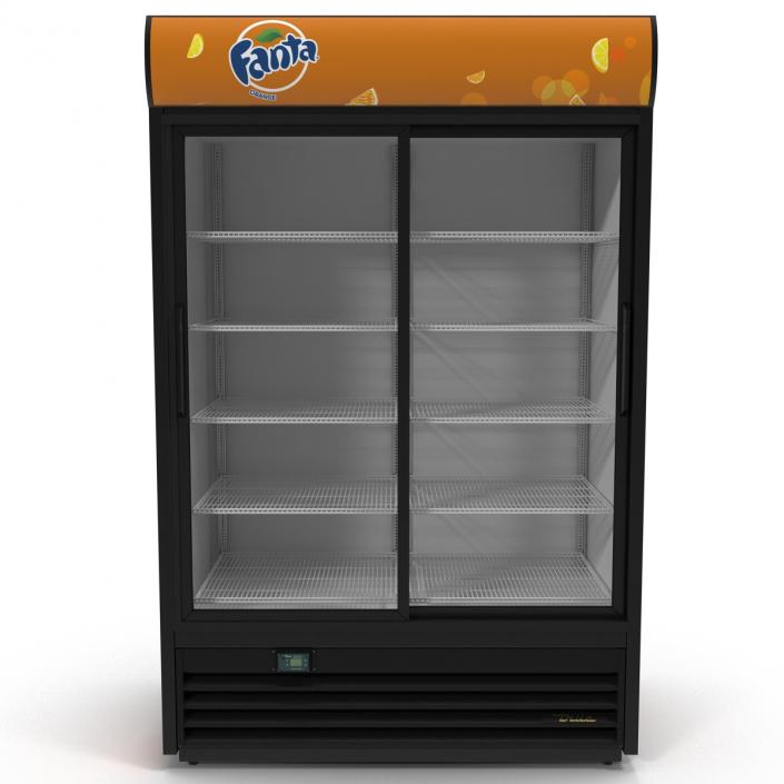 3D Fanta Double Door Display Refrigerator model