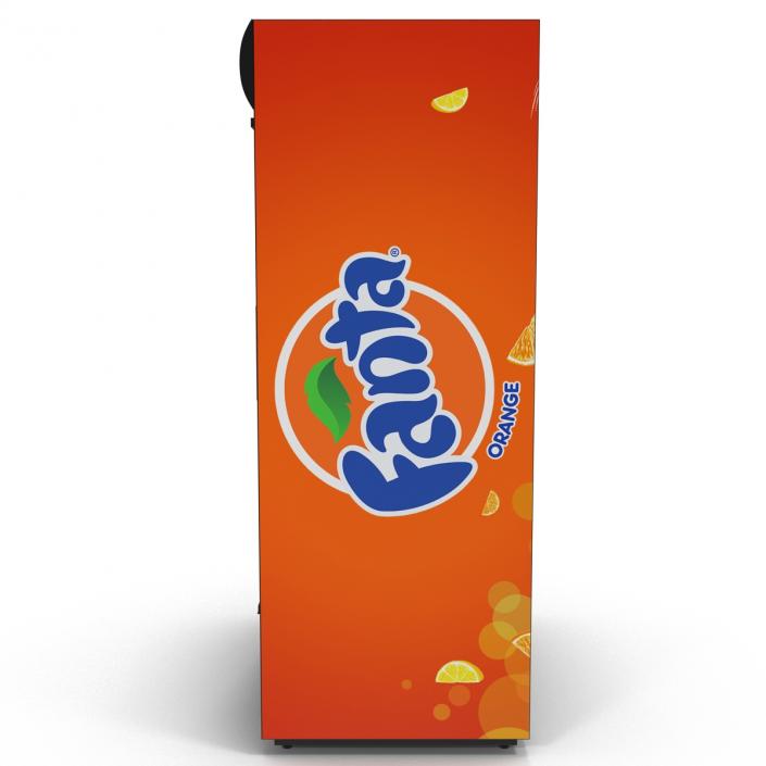 3D Fanta Double Door Display Refrigerator model