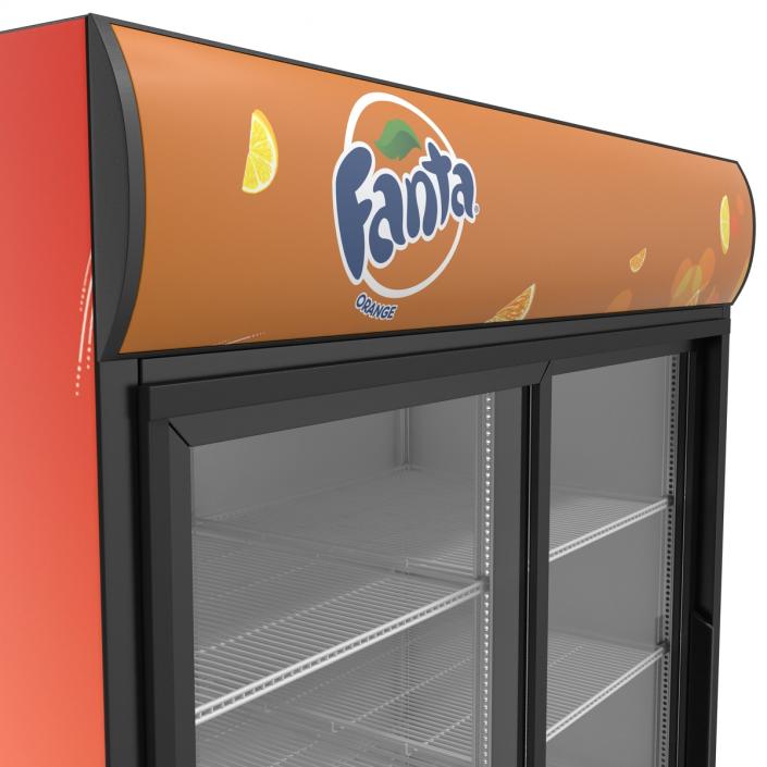 3D Fanta Double Door Display Refrigerator model