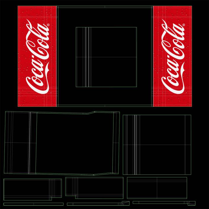 3D Coca Cola Three Door Display Refrigerator