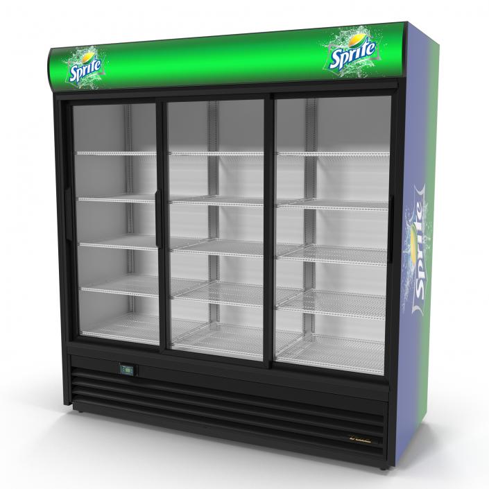 3D Sprite Three Door Display Refrigerator model